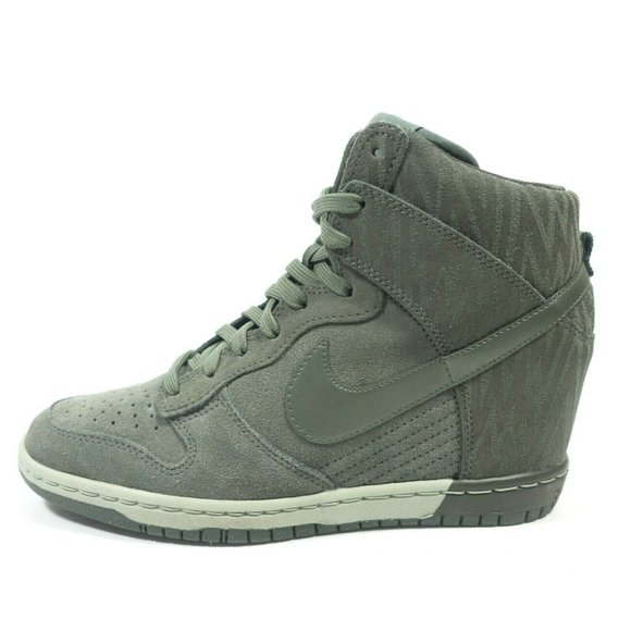Nike Dunk Sky Hi Hidden Wedge Suede Leather Sneakers - Women's Size 8